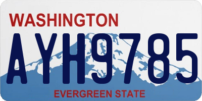 WA license plate AYH9785