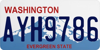 WA license plate AYH9786