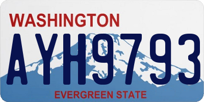 WA license plate AYH9793