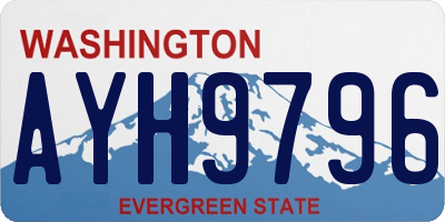 WA license plate AYH9796
