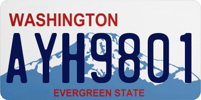 WA license plate AYH9801