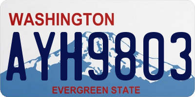 WA license plate AYH9803