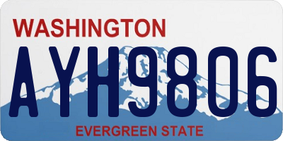 WA license plate AYH9806