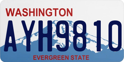 WA license plate AYH9810