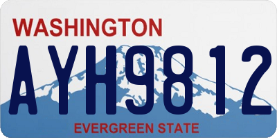 WA license plate AYH9812