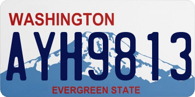 WA license plate AYH9813