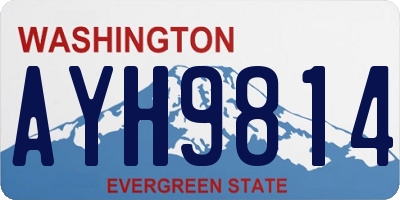 WA license plate AYH9814