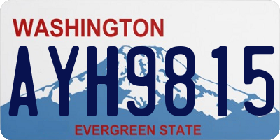 WA license plate AYH9815