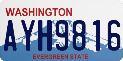 WA license plate AYH9816