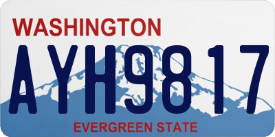 WA license plate AYH9817