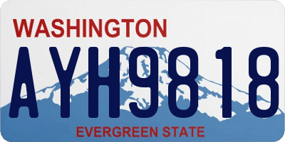 WA license plate AYH9818