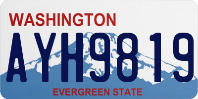 WA license plate AYH9819