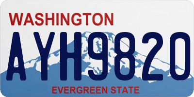 WA license plate AYH9820