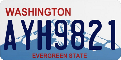 WA license plate AYH9821