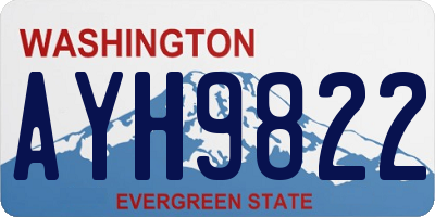 WA license plate AYH9822