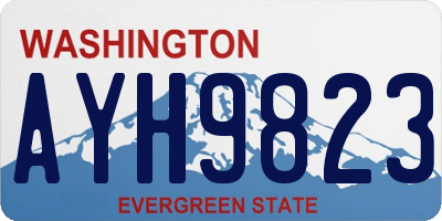 WA license plate AYH9823