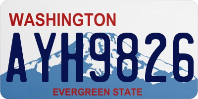 WA license plate AYH9826