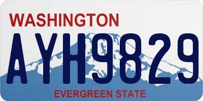 WA license plate AYH9829