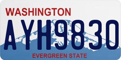 WA license plate AYH9830
