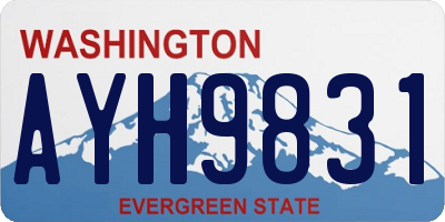 WA license plate AYH9831