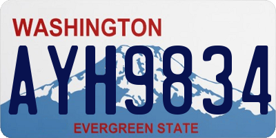 WA license plate AYH9834
