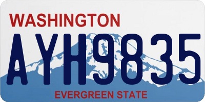 WA license plate AYH9835