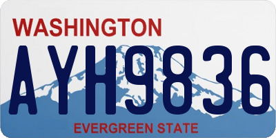 WA license plate AYH9836