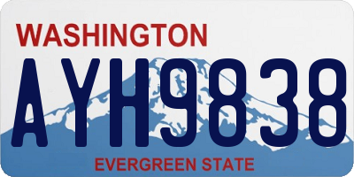 WA license plate AYH9838