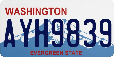 WA license plate AYH9839