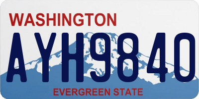 WA license plate AYH9840