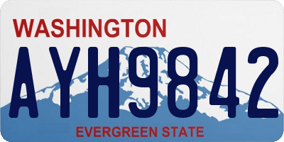 WA license plate AYH9842