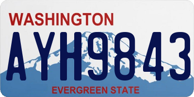 WA license plate AYH9843