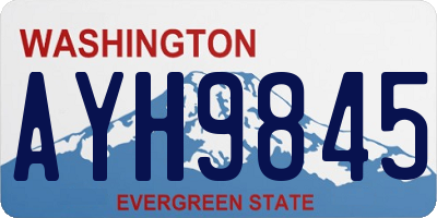 WA license plate AYH9845