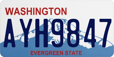 WA license plate AYH9847