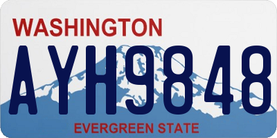 WA license plate AYH9848