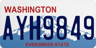WA license plate AYH9849