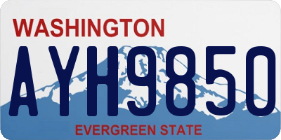 WA license plate AYH9850