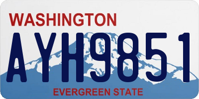 WA license plate AYH9851