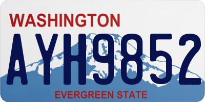 WA license plate AYH9852