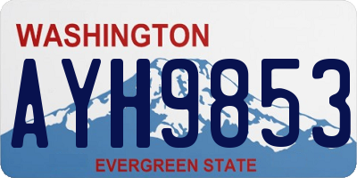 WA license plate AYH9853