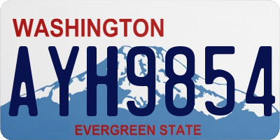 WA license plate AYH9854