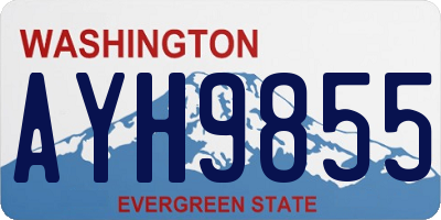 WA license plate AYH9855