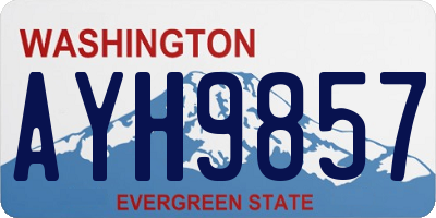 WA license plate AYH9857