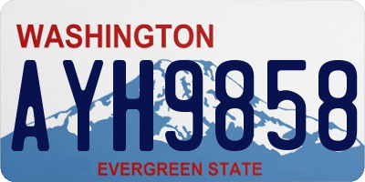 WA license plate AYH9858