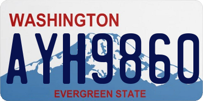 WA license plate AYH9860