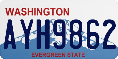 WA license plate AYH9862