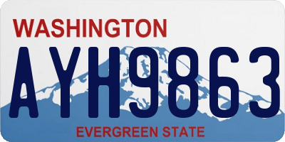 WA license plate AYH9863
