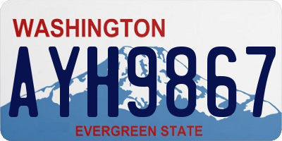 WA license plate AYH9867