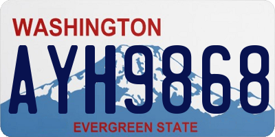 WA license plate AYH9868