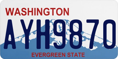 WA license plate AYH9870
